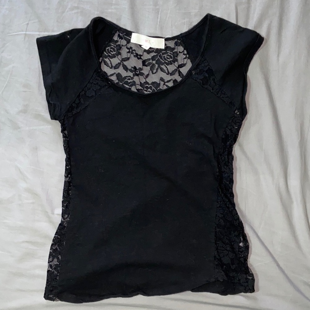 W.F. Black Lace Top